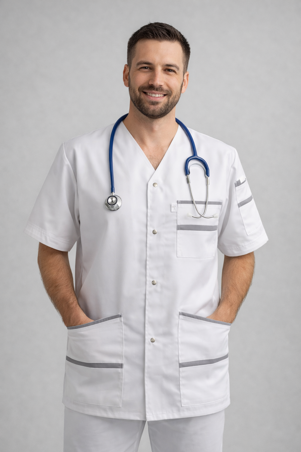 Blouse médicale homme blanc/couleur