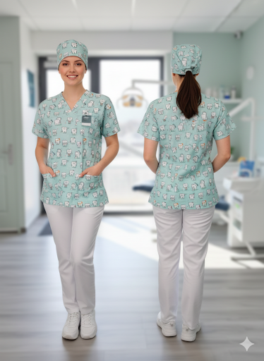 Blouse médicale mixte motifs (haut)