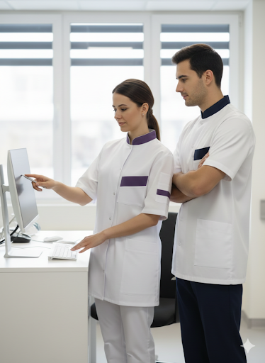 Blouse médicale mixte Blanc/couleur