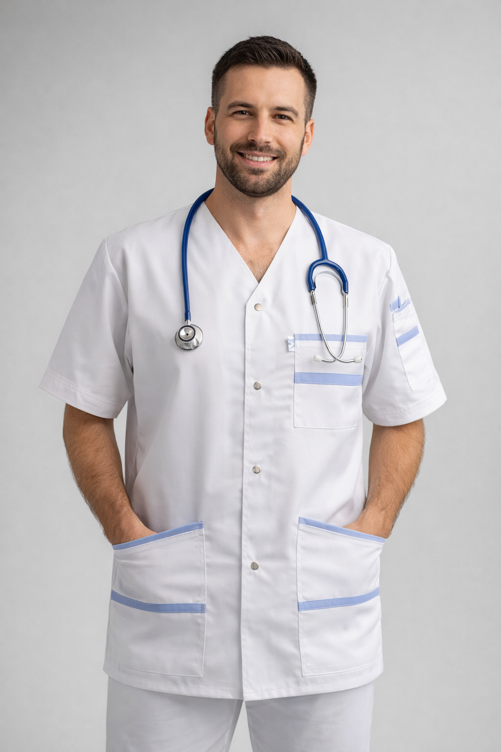 Blouse médicale homme blanc/couleur