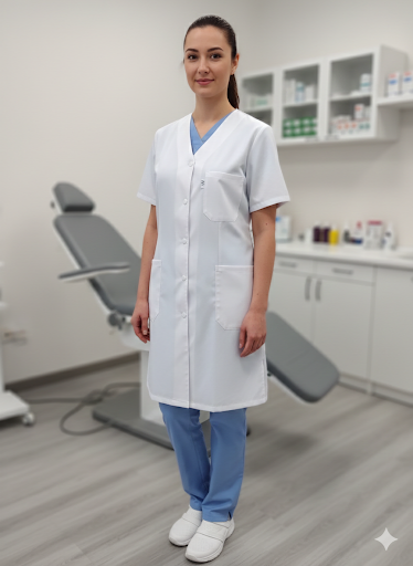 Blouse médicale blanche longue