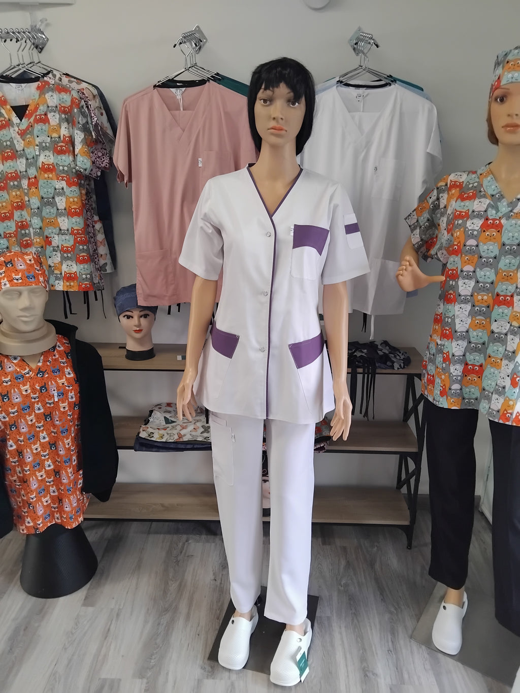 Blouse médicale blanc/ couleur femme