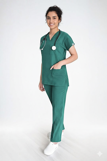 Enseble Blouse médicale mixte couleur col V