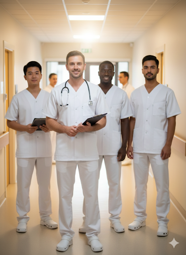 Blouse médicale blanche homme