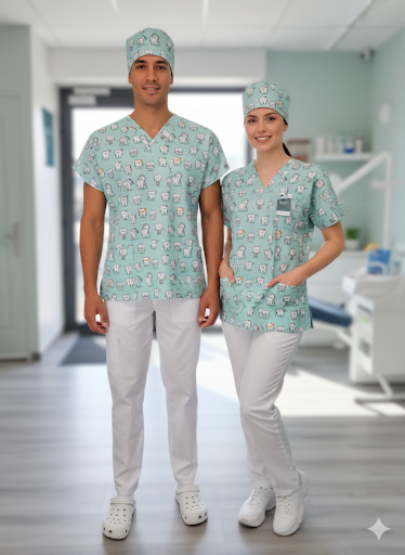 Blouse médicale mixte motifs (haut)