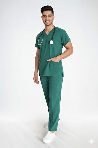 Enseble Blouse médicale mixte couleur col V