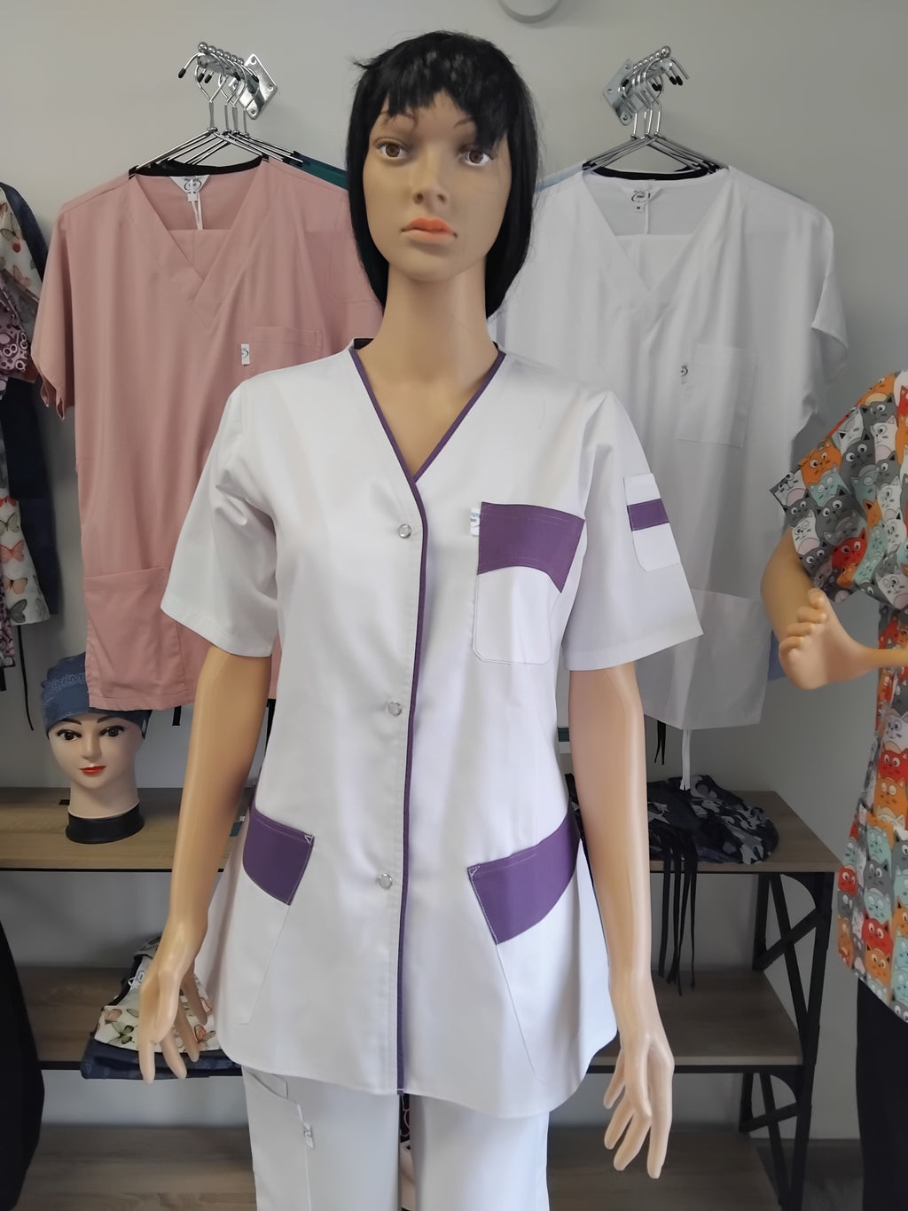 Blouse médicale blanc/ couleur femme