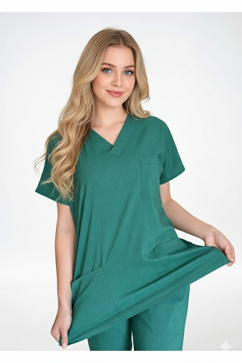 Enseble Blouse médicale mixte couleur col V