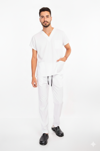 Ensemble Blouse médicale mixte col V