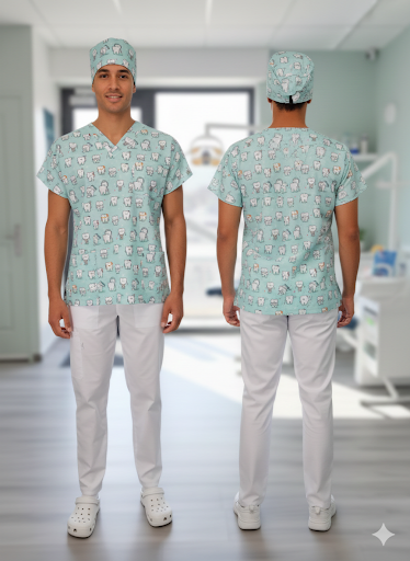 Blouse médicale mixte motifs (haut)